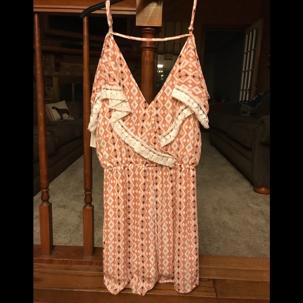 NWT printed off-the-shoulder romper